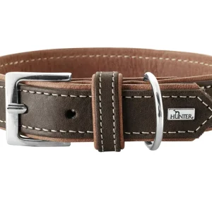 Top-Angebot HUNTER Halsband Porto 35 Leder dunkelbraun/cognac